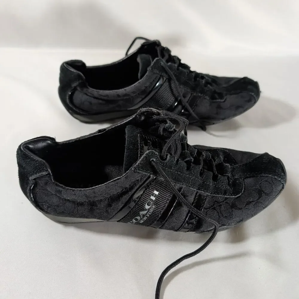 Coach Remonna Black Signature Jacquard Sneakers Women's 7 A1946